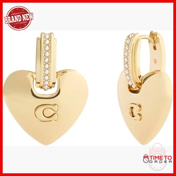 Jewelry - Signature Puffy Heart Charm Drop Earrings with Mini Pearls